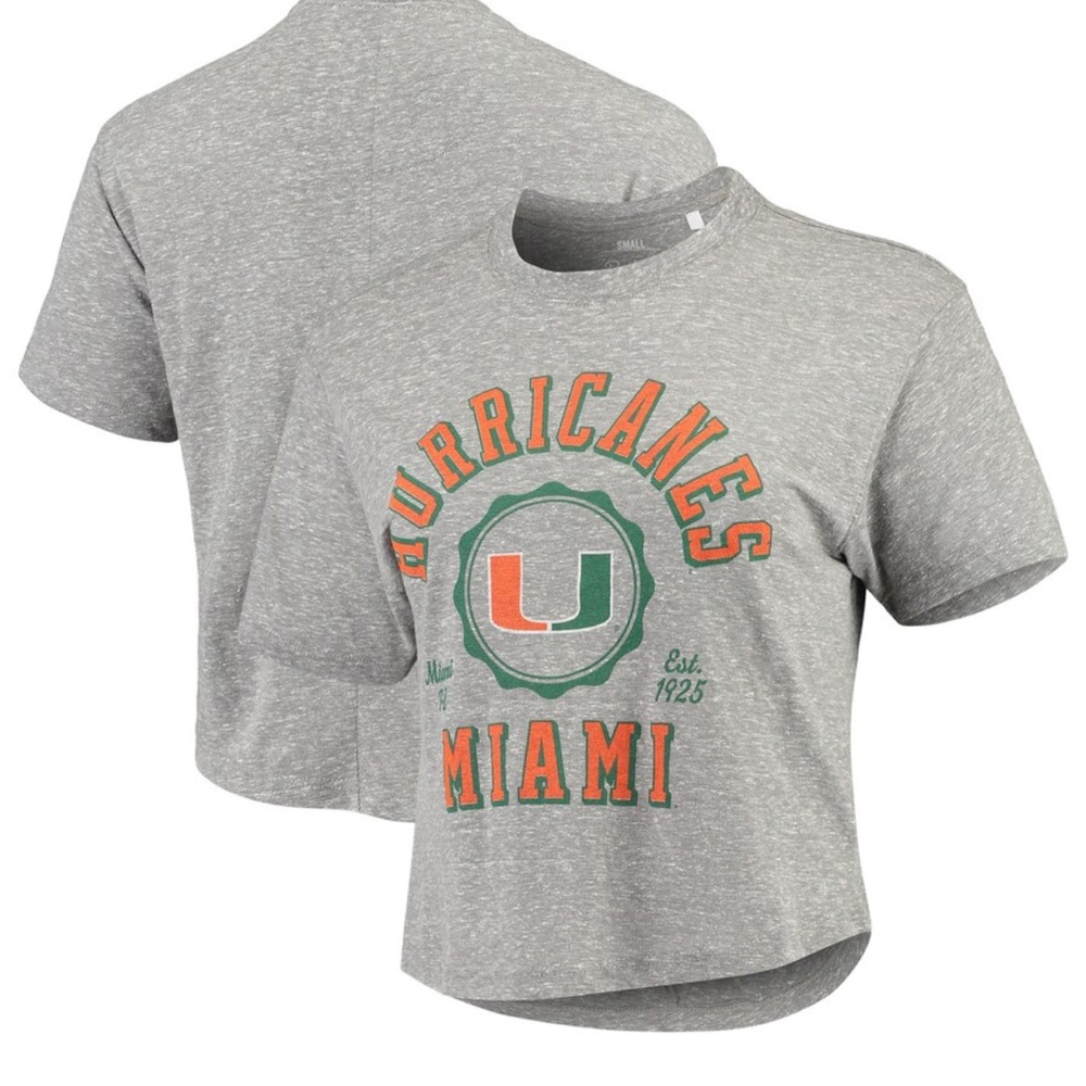 Miami Hurricanes Gray Crop Top